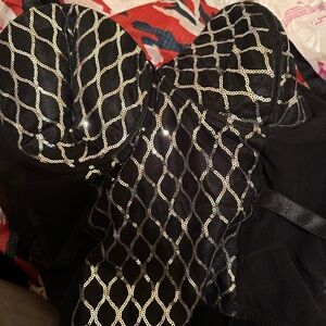Black and silver corset